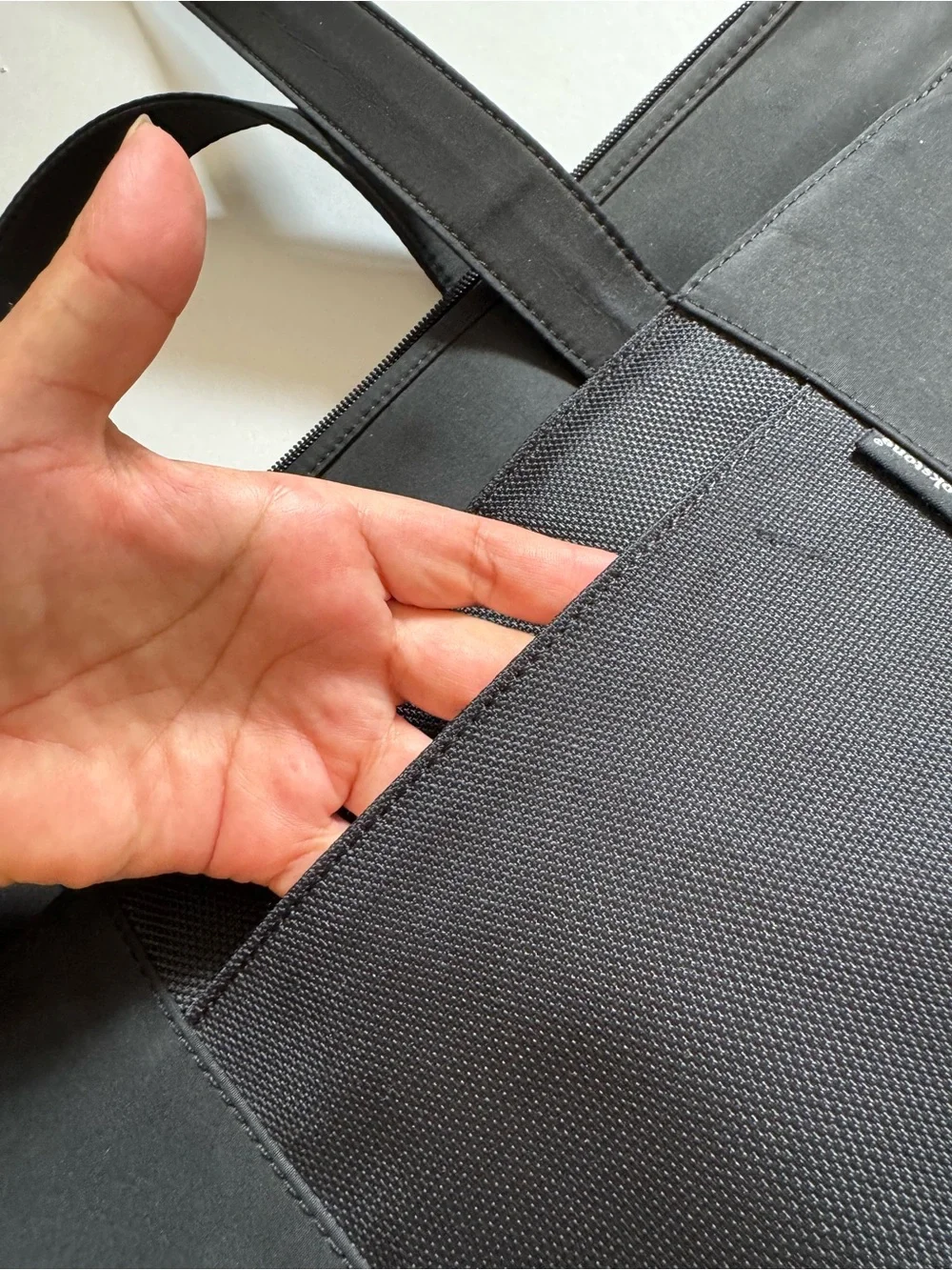 Brookstone Black Nylon Tote Bag